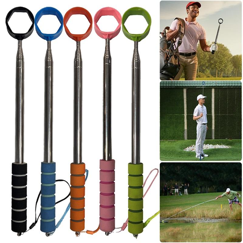 8.86 FT Telescopic Golf Ball Retriever Golf Ball Pick Up Retriever Grabber Non-Slip Handle Claw Sucker Tool Golf Accessories