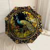 1PC Peacock Flowers Umbrella-8-Rib Reinforced, Automatic Open, Lightweight & Durable, Cute Fashion Accessory for Outdoor-P2658