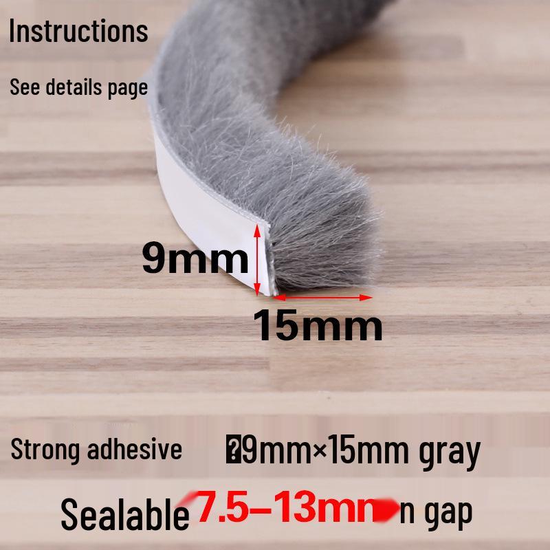 Dinggu Self-Adhesive Weatherstrip: 5m/10m Sliding Door and Window Seal, Dustproof, Anti-Collision, Mosquito Proof.