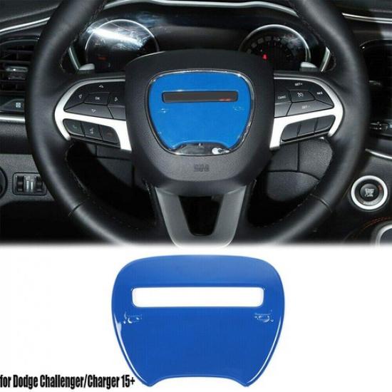 Niebieska Dekoracyjna Pokrywa Środka Kierownicy dla 2015-22 Dodge Challenger Charger