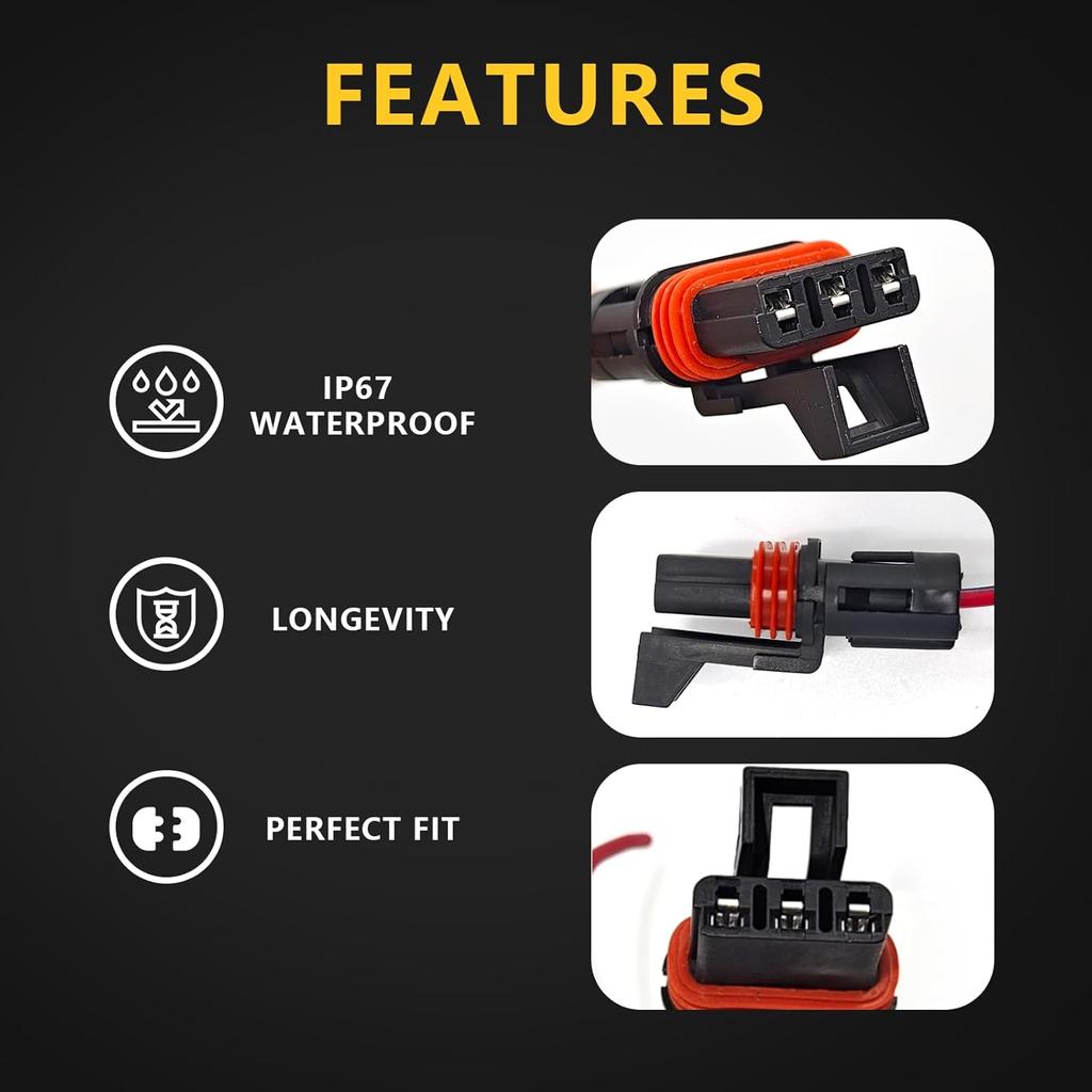 6Pcs Pulse Power Plug Pigtail Connector Compatible With Polaris Ranger XP 1000 RZR Razor Pro Accessories      2024 2025, Pulse Bar Connector For