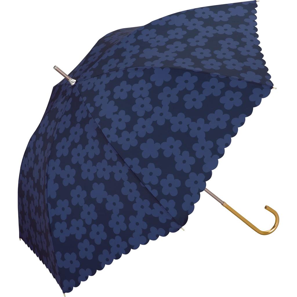 Umbrella Flower Lace Navy Long Umbrella 58cm Sunny and Rainy Day Large Floral Pattern Natural Retro Stylish Cute Women Commuting To Work or School
