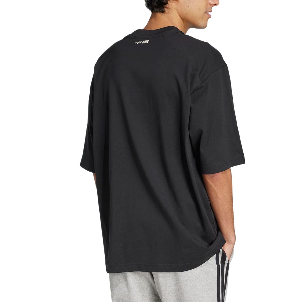adidas T Shirts Unisex Black Crew Neck Moderate Straight Fit JZ3287