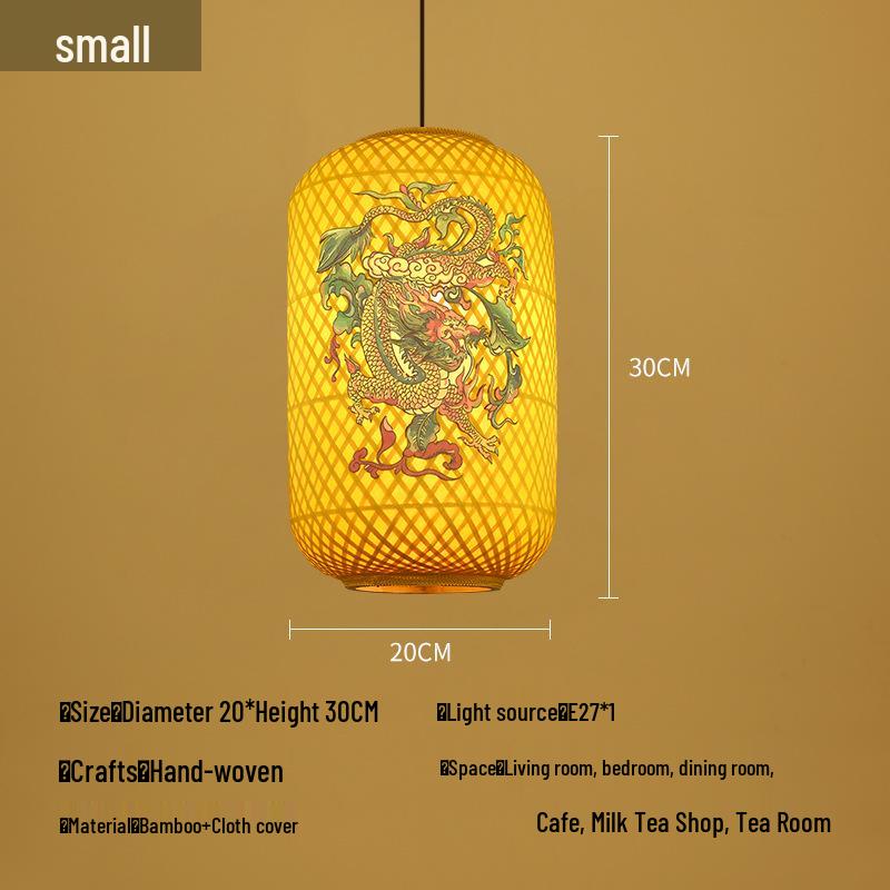 Retro Bamboo Woven Lantern Chandelier - Chinese Hot Pot & Restaurant Outdoor Decor