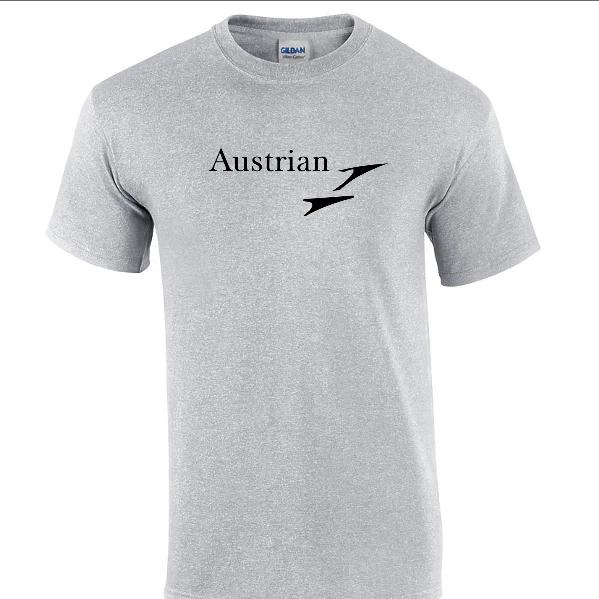 

Black Austrian Air Retro Logo Shirt Airline Aviation Sport Gray T-Shirt S-5XL 3XL
