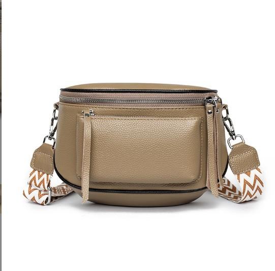 First Layer Cowhide Saddle Bag Large Capacity Shoulder Bag Simple Leather Women'S Bag Soft Leather Women'S Oblique Span Bag