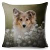 Shetland Sheepdog Cute Pet Animal Dog Printed Pillowcase Decor Cushion Cover for Sofa Home Car Polyester Pillow Case 45*45cm