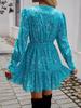 Diyun 2024 Autumn/Winter Elegant V-Neck Printed Women's A-Line Dress