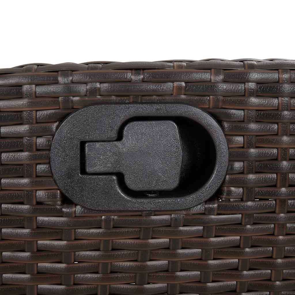 Adjustable Garden Bench with Cushions Brown Poly Rattan