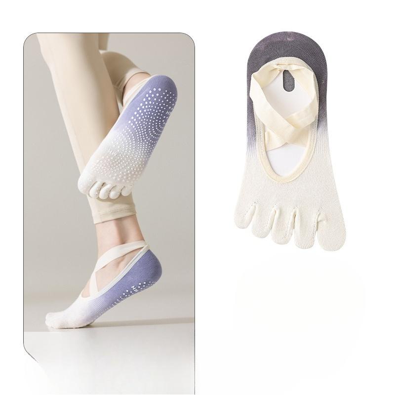 Yoga Socks for Women, Professional Anti-slip Gradient Lacing, Beginner's Pilates Five-finger Socks, Spring and Summer Sports Socks