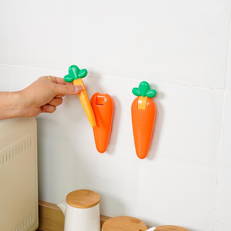Cute Carrot Shape 2-In-1 Garbage Clip Dust Stain Removal Shovel Kitchen Sink Cleaning Tools Bathroom Hair Catchers Clips