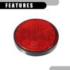 Partuto Set of 6 2.20"x0.31" Universal Reflectors - Round Motorcycle Safety Reflectors for Improved