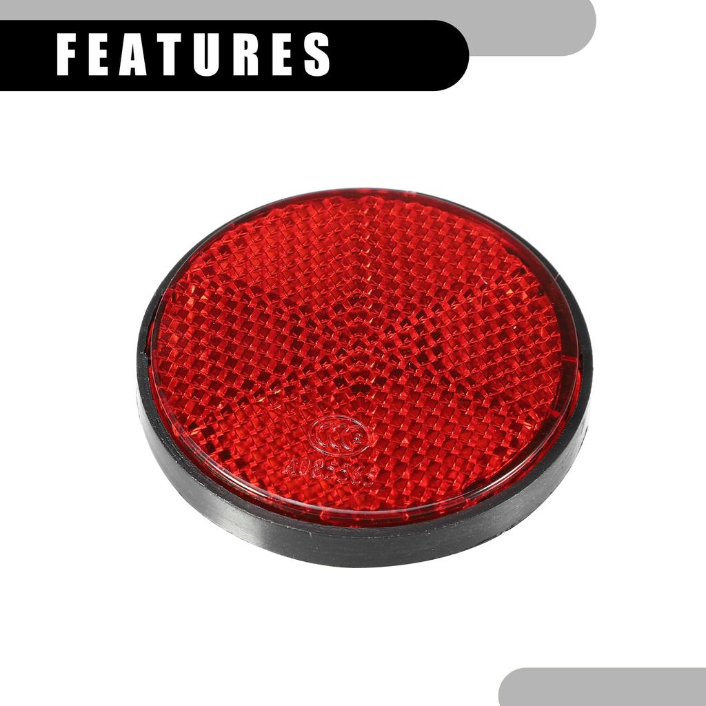 Partuto Set of 6 2.20"x0.31" Universal Reflectors - Round Motorcycle Safety Reflectors for Improved