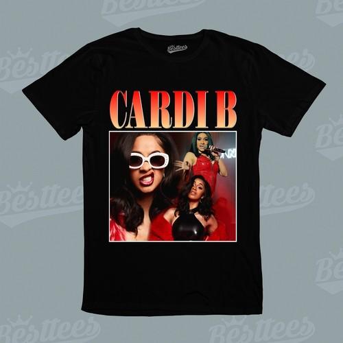 CARDI B RAP Artist RAPPER HIP-HOP R&B Music Band Cool Graphic Tee T-shirt S разноцветный
