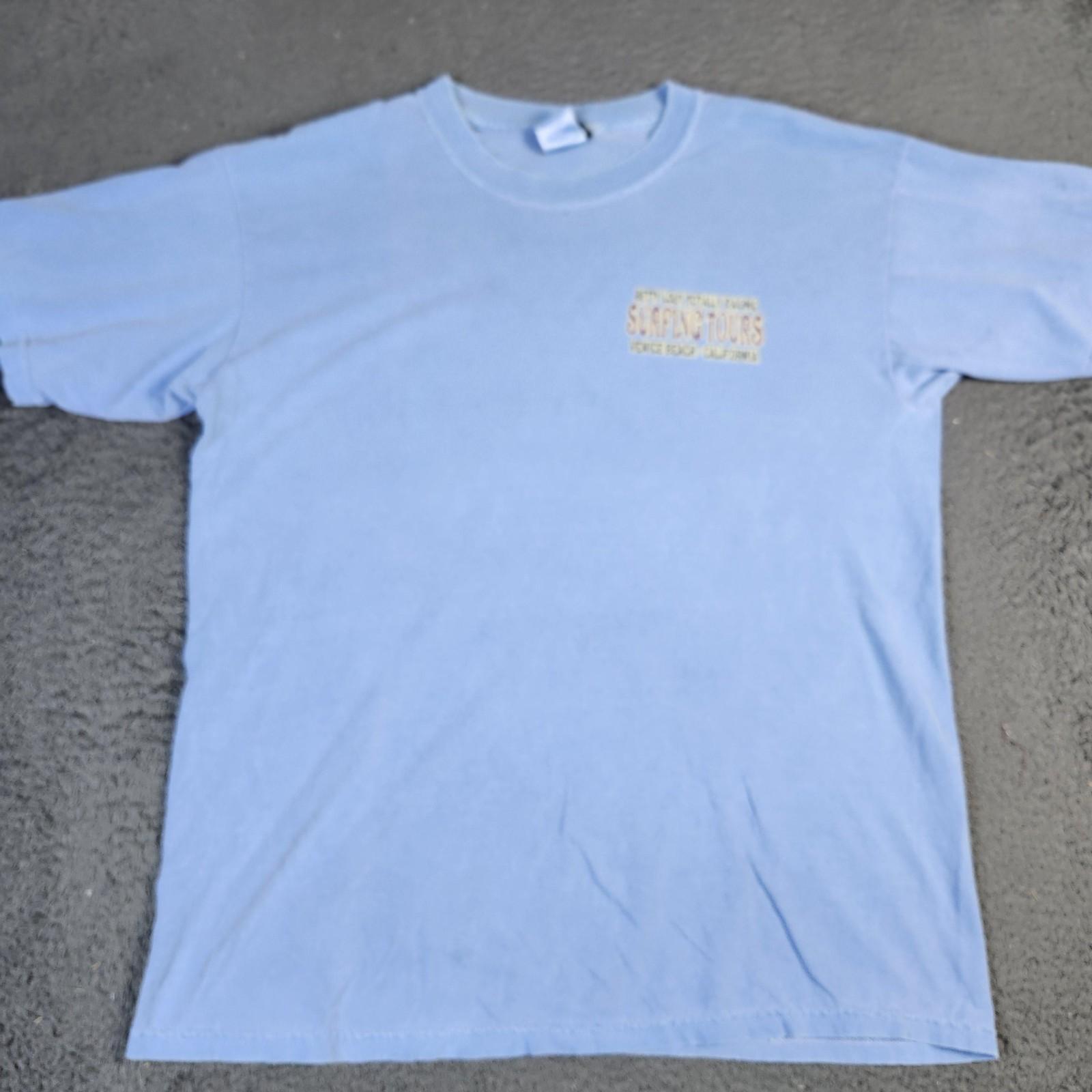 Betty Lou s Surfing Tours Shirt Mens Large Blue Venice Beach California Graphic Unisex T-Shirt S