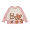 Youyou Girls' Cartoon Color-block Antibacterial Raglan T-shirt