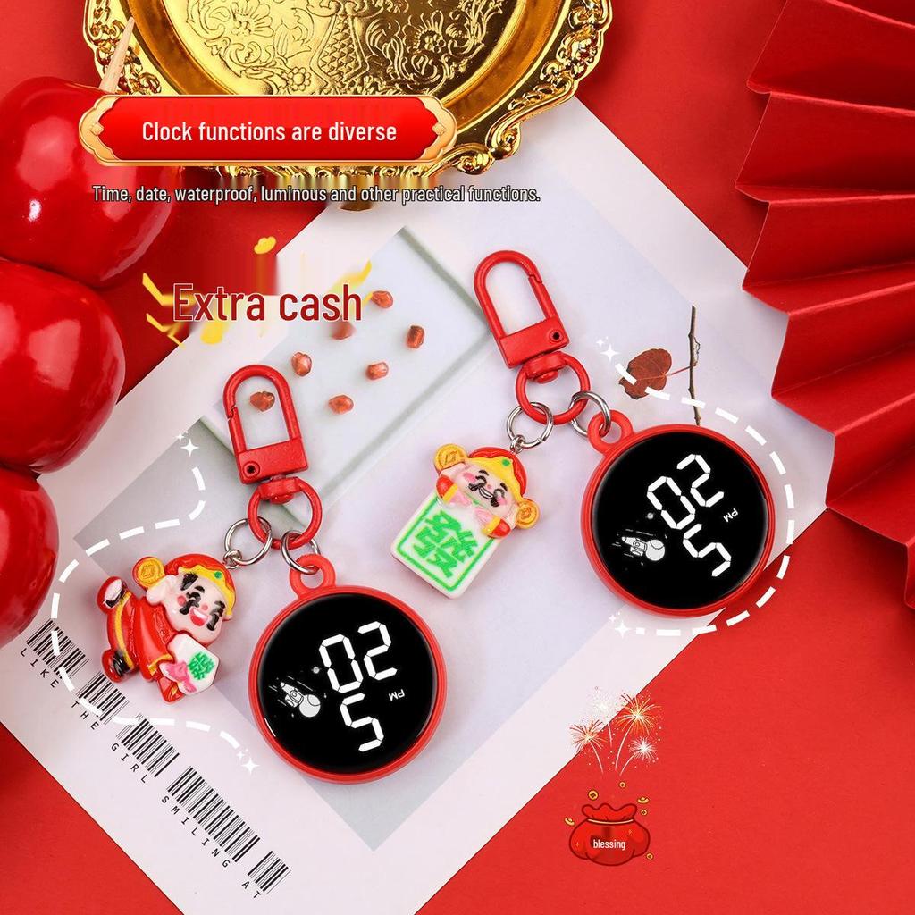 New Year's God of Wealth Luminous Hanging Watch Pendant