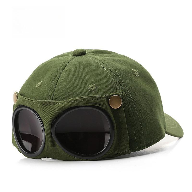 Aviator-Style Cap with Attached Sunglasses - Korean Trendy Unisex Baseball Hat with Sun Visor, Spring/Summer Versatile Accessory