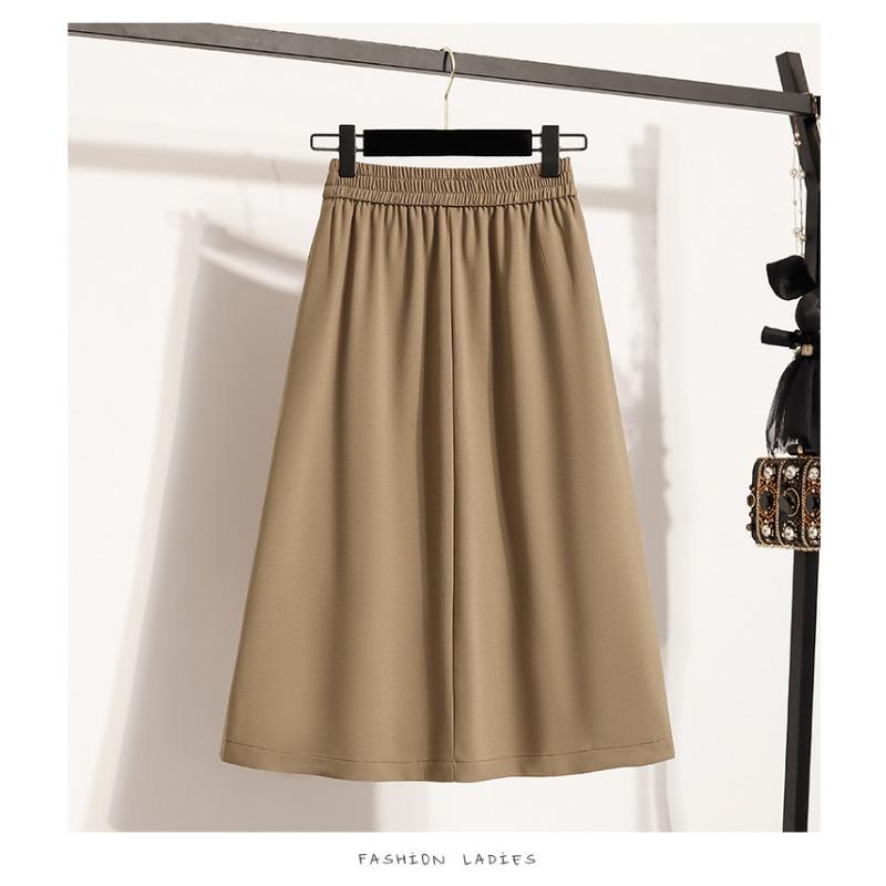 DIMANAF Plus Size Autumn 2025 Skirts Women Loose Skirt A-Line Fashion Maxi Pleated Skirts