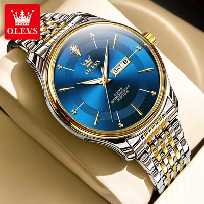 Quartz Watch for Men Classics Original Waterproof Luminous Dual Calendar Display Business Dress Men's Wristwatches