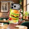 Phone case: 2D flat design, suitable for iPhone 18 17 16 15 14 13 Pro protective case, clay hamburger, perfect Christmas and Halloween holiday gift