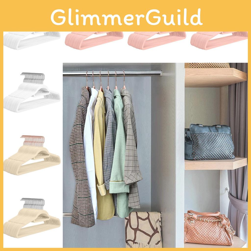 Flock Hangers Velvet Non Slip 360 Degree Hook Coats Hanging Plastic Adjustable