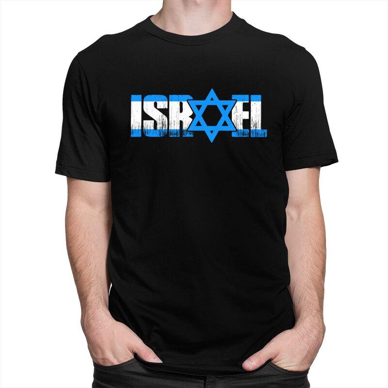 Custom Israeli Pride Star Of David T Shirts for Men Pure Cotton Tee Tops Israel Tshirt ShortSleeve Fashion Tshirt Clothes