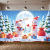 Christmas Party Banner Cute Character Snowman Banner Snowman Gift Banner Snowman Theme For Office Party Holiday Decoration