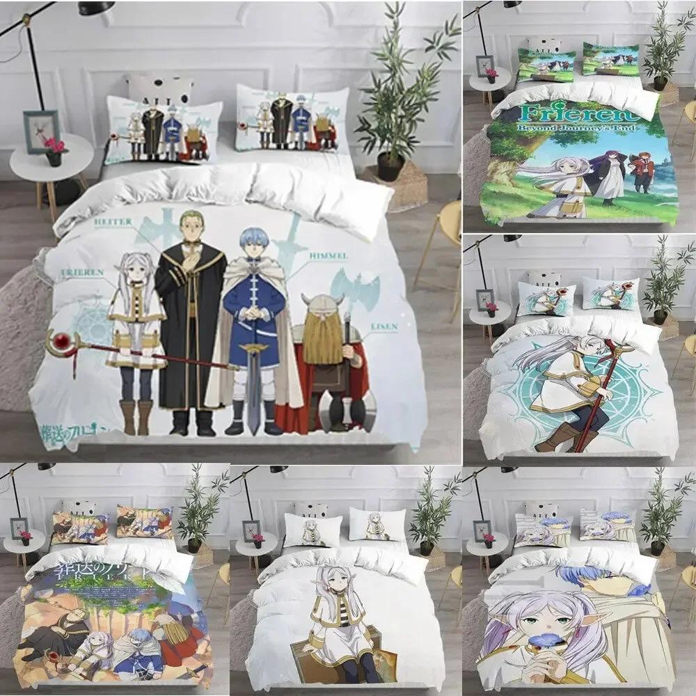 3D Potisk Anime Frieren Ložní Povlečení Do Ložnice Měkké Moderní Přehozy Pohodlný Dětský Povlak Na Peřinu Povlak Na Přikrývku A Povlak Na Polštář