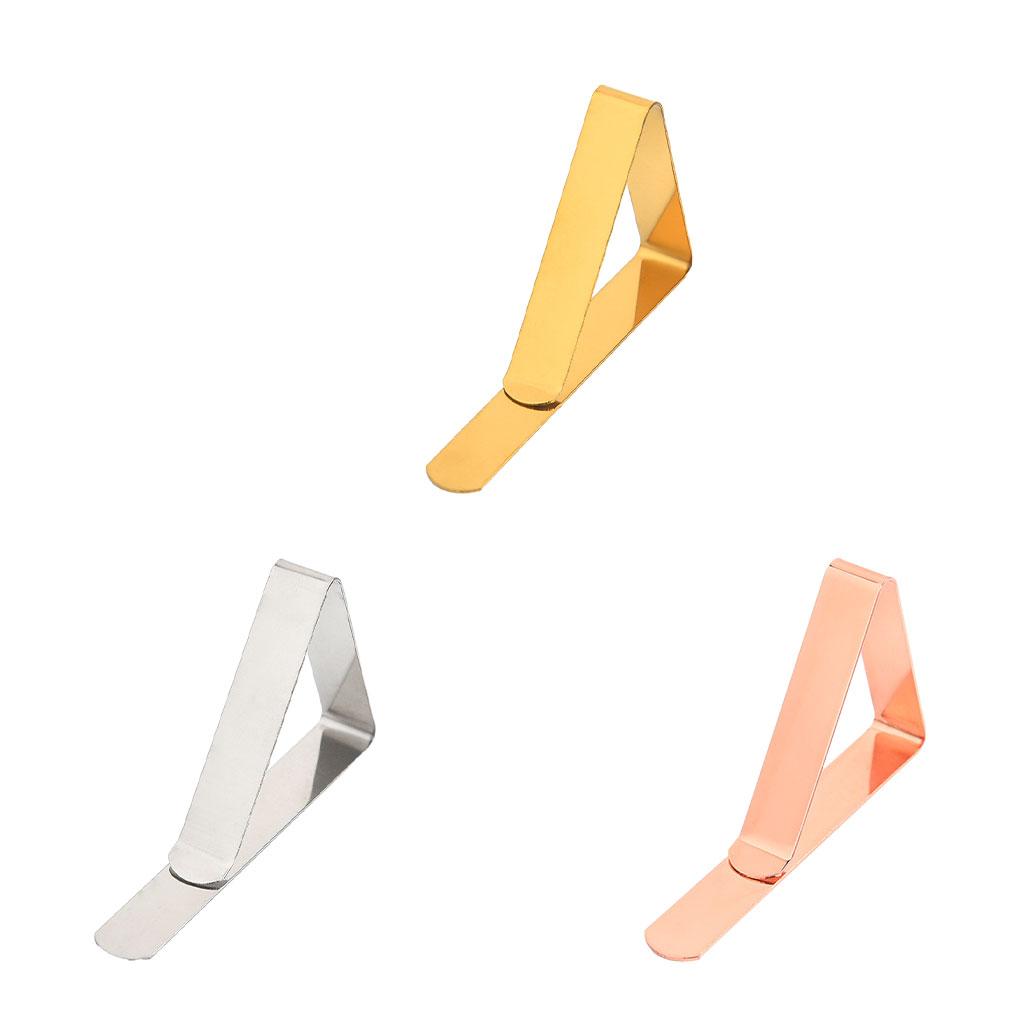 12 Stück Stabile Klemmende Edelstahl Tischdeckenklammern - Einfach Zeit und Mühe Sparen Runde Tischdeckenhalter golden