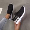 Casual single shoes autumn new round head flat bottom large size lace-up mesh sports single shoes women