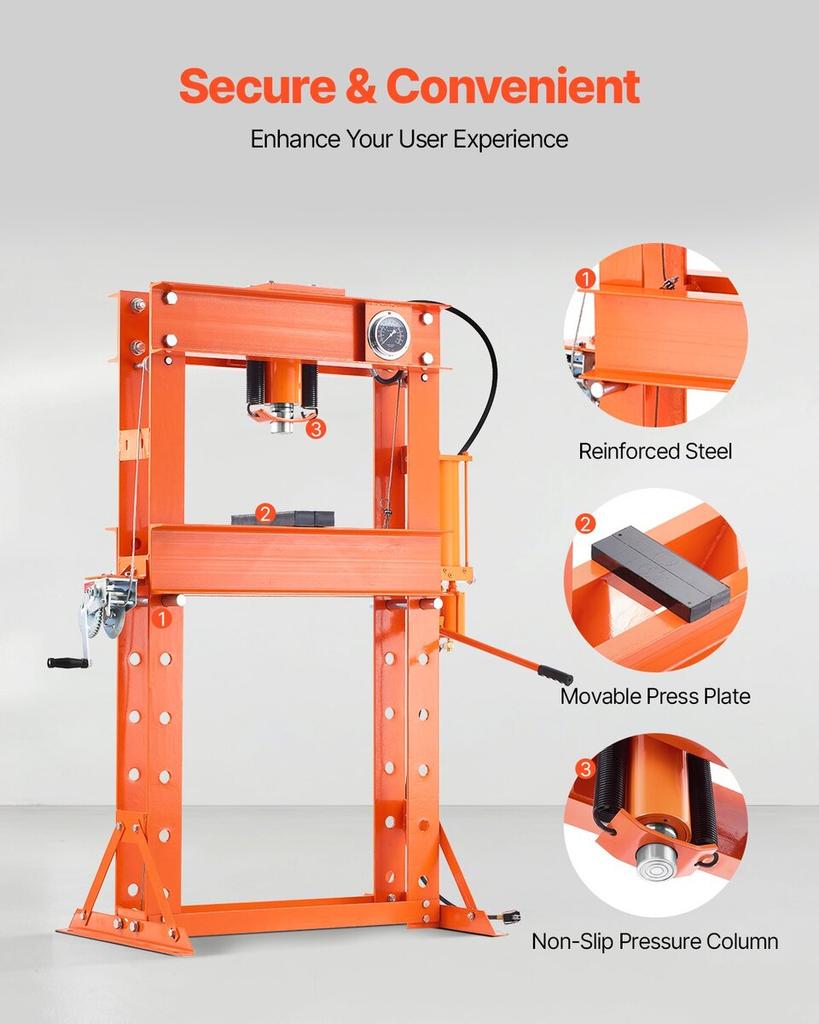 50 T Hydraulic Shop Press Hydraulic Press with Press Plate for Bending