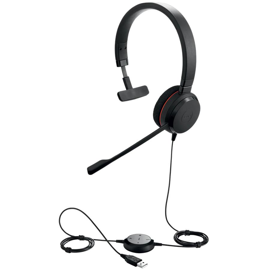Kabellose Kopfhörer Jabra  Jabra Evolve 20 MS Mono USB Schwarz