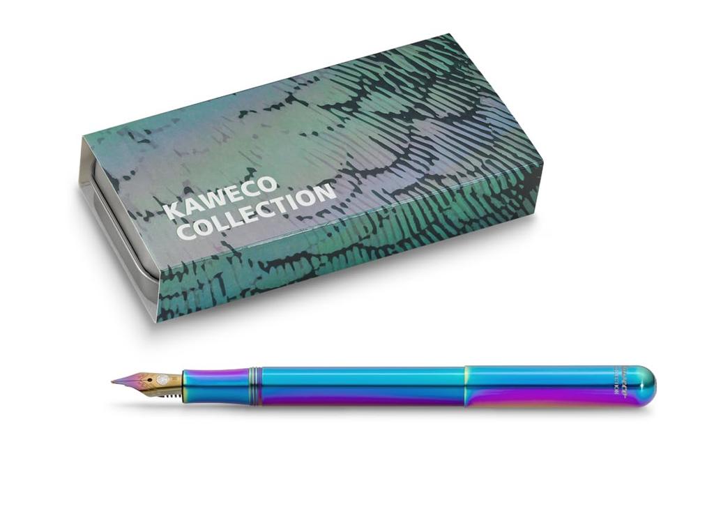Kaweco Collection Liliput Kolibri I Fountain Premium Rainbow Color Reservoir Pen with Rainbow Steel Nib for Ink Writing EF Nib Pen, Cartridges,