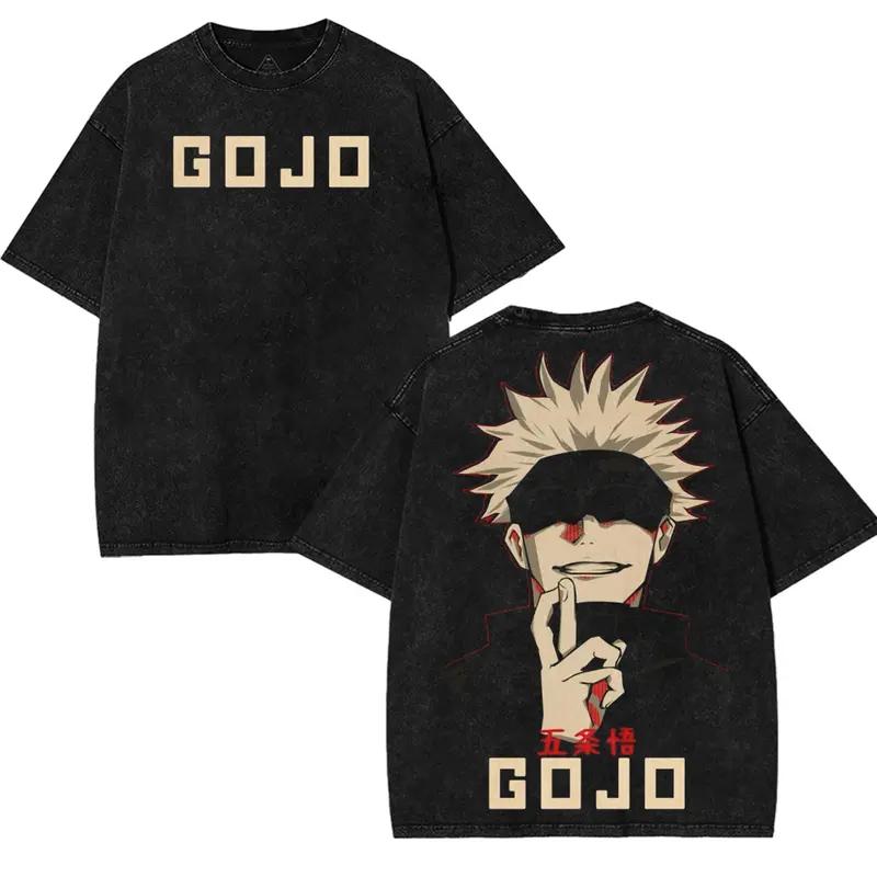 

Аниме Магическая битва Годжо Сатору Принт Футболка Мужская Женская Короткий рукав Одежда Повседневная Футболка Выстиранный Хлопок Футболка Харадзюку Футболка XXL чёрный