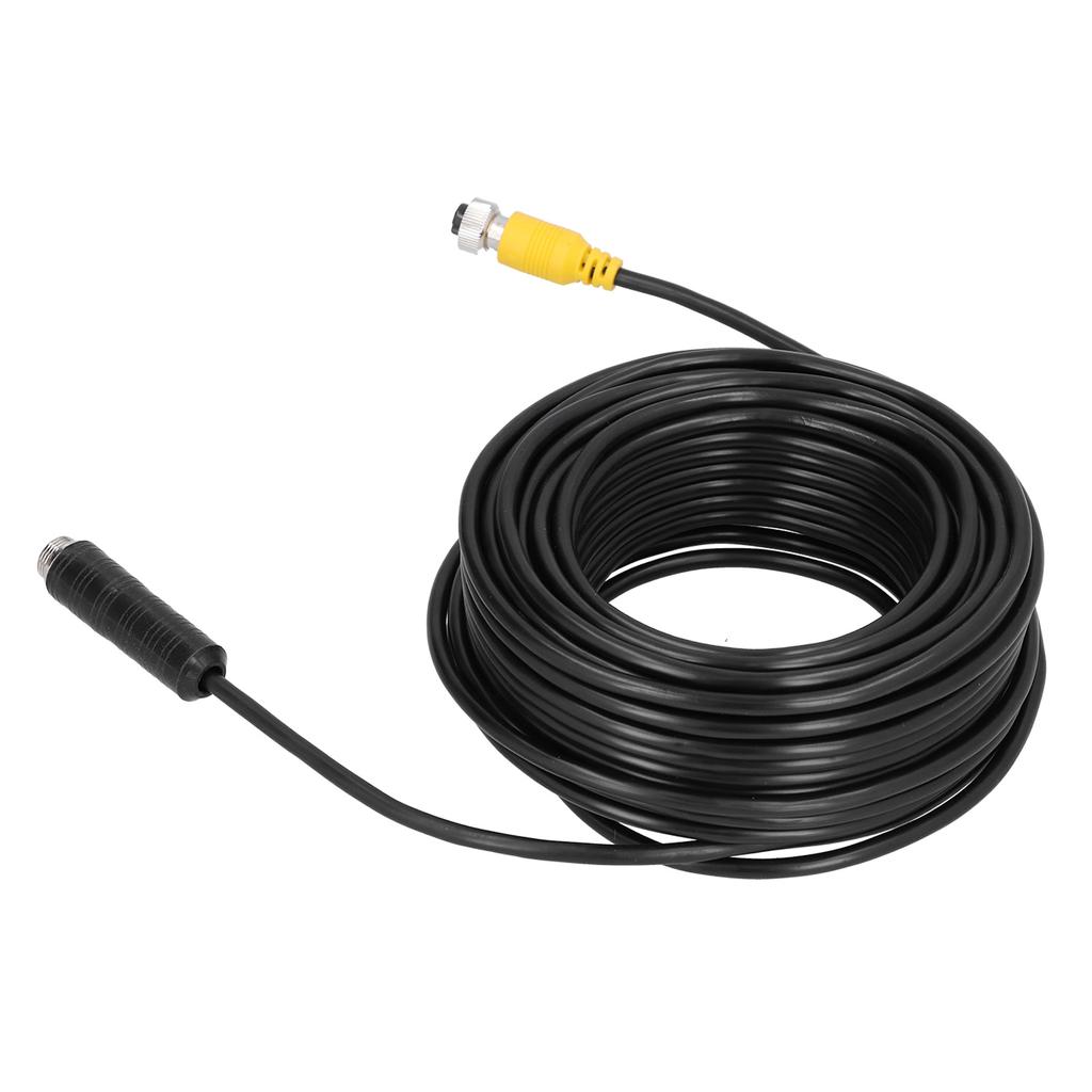 65.6ft 4Pin Car Video Extension Cable with Waterproof Shielded for CCTV Rearview Camera Truck Trailer Bus
