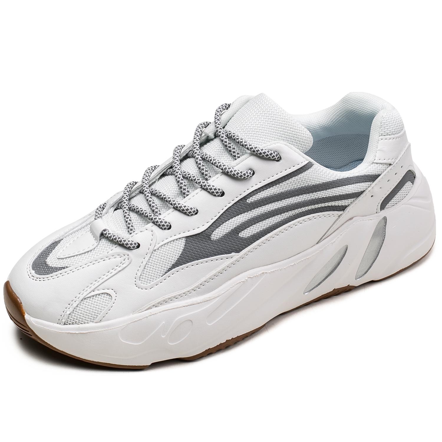 

Мужские кроссовки для бега Повседневные Толстая подошва Дышащая сетка Удобные Всесезонные кроссовки Нескользящие Уличные Роскошные кроссовки Гоночные кроссовки 39 белый