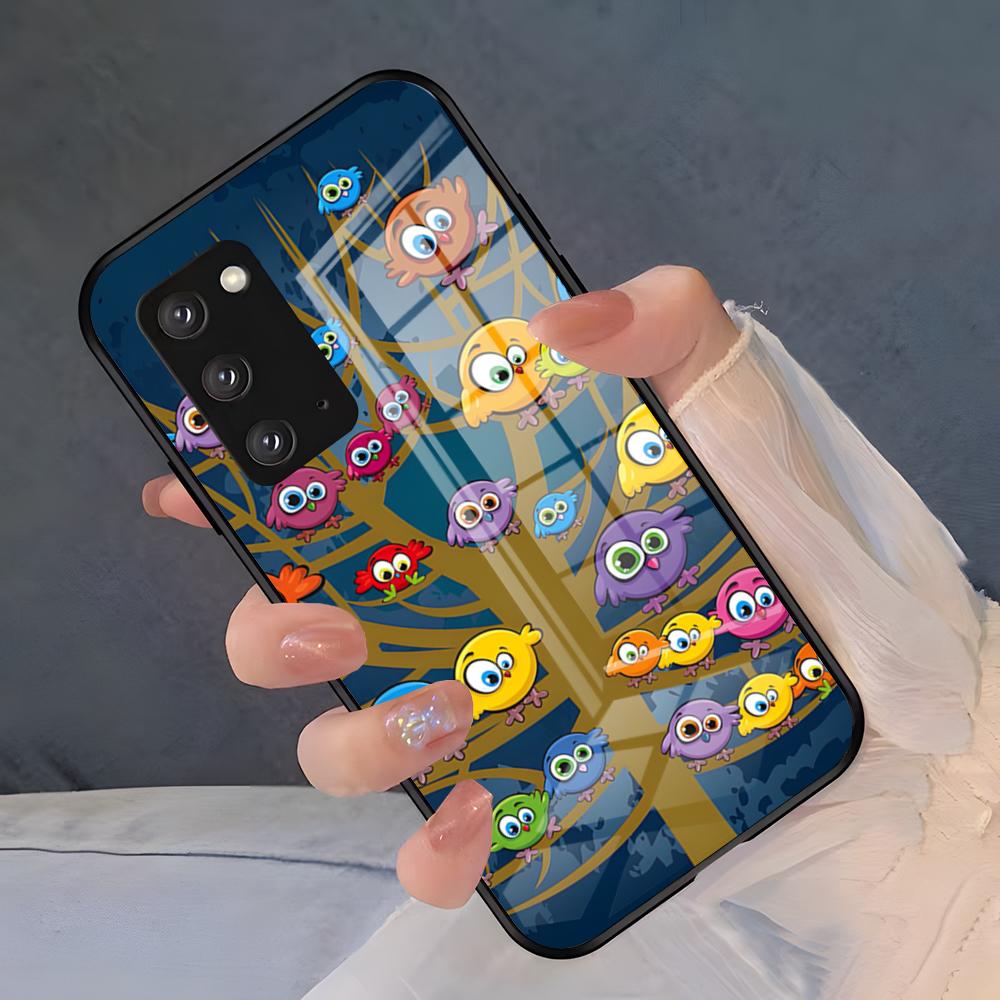 Cute A-Angry B-Birds Phone Case For Samsung S26 S25 Plus S20 S20 Plus S22 Ultra S23 FE S21 Plus S21 Ultra Glass Cover