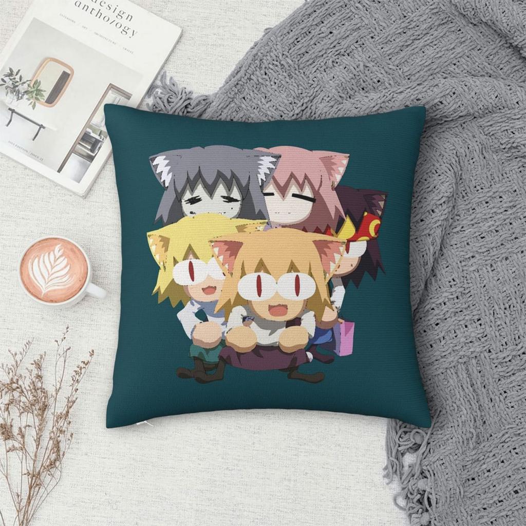 Federa Quadrata Divertente Meme Kawaii Neco Arc Copricuscino Federa per Cuscino Copricuscino da Lancio per Casa Divano Soggiorno