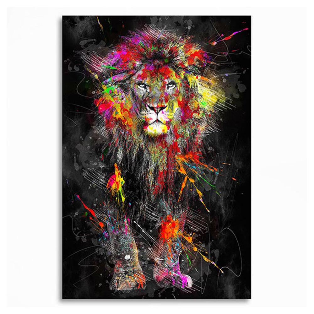 Graffiti Abstraktní Zvířecí Nástěnný Plakát Barevný Lev Slon Bytový dekor Obraz na plátně Nástěnná malba Dekorace obývacího pokoje