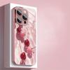 Kristallkirschenmuster Rosa Metallic-Lack Glas Harte Handyhülle Für iPhone 17 15 16 11 12 13 14 Pro Max Plus 16E 17Air Hülle