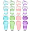 350ML Food Grade Travel Camping Outdoor Drinking Foldable Water Cups Collapsible Silicone Cup Tea Coffee Mugs With Lid