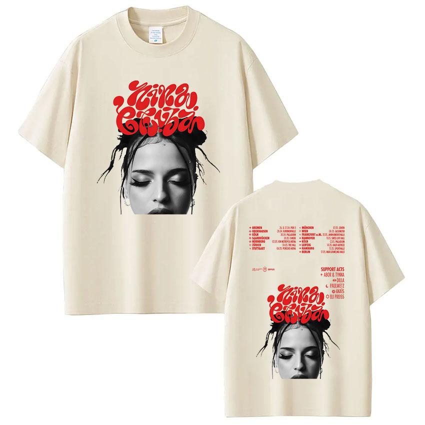 Rapper Nina Chuba Arena Tour 2025 Album Graphic T Shirt Men Women Fashion Harajuku TShirts Vintage High Quality Cotton T Shirts