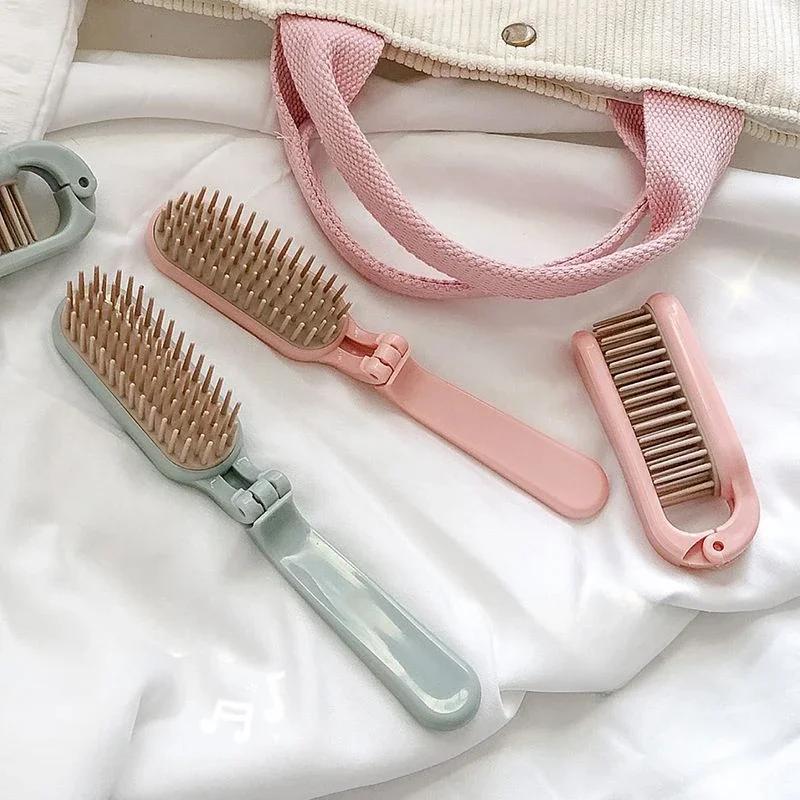 Air Cushion Hair Styling Comb Mini Folding Comb Women Portable Compact Comb Ins Cute Students Anti-static Massage Hair Brush