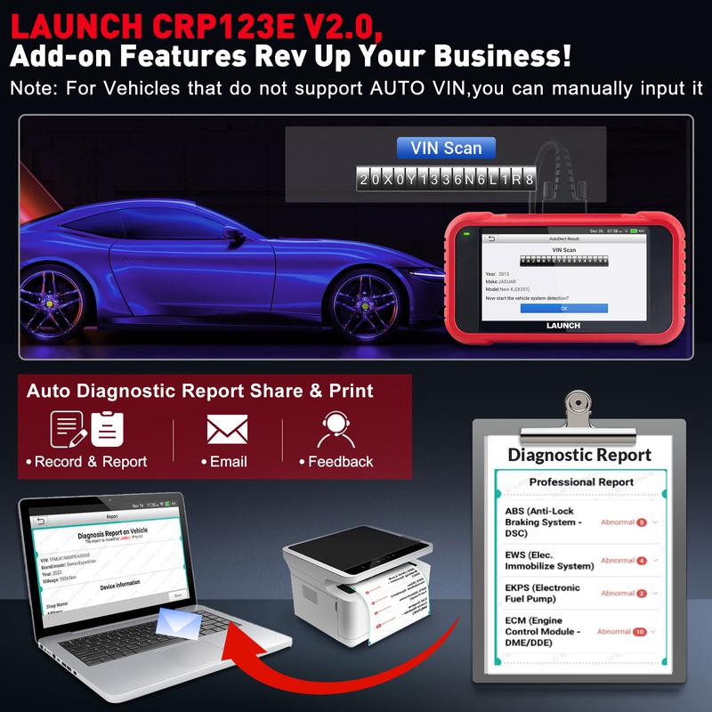 LAUNCH X431 CRP123E V2.0 OBD2 Scanner ENG ABS Airbag SRS AT Auto Diagnostic Tool 7 Reset Code Reader Automotive tools PK CRP123