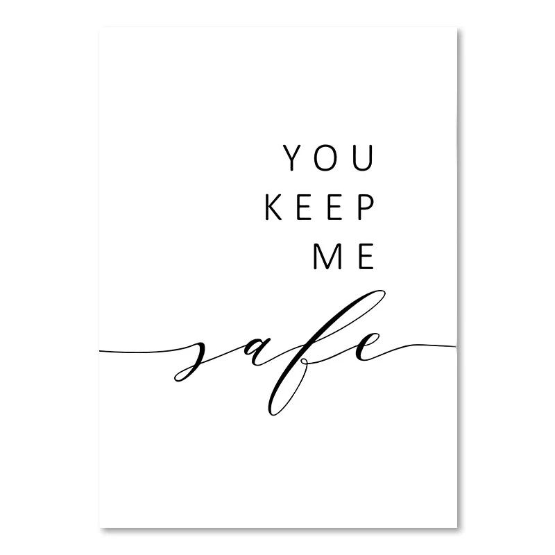 Black White Life Quote Canvas Painting Scandinavian Style Love Poster and Print Nordic Wall Pictures for Living Room Home Decor