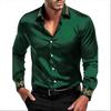 Men's Long Sleeve Shirt Floral Elegant Painted Flower Printed Shirt Men's Fashion Casual Lapel Button Shirt Beach Shirt