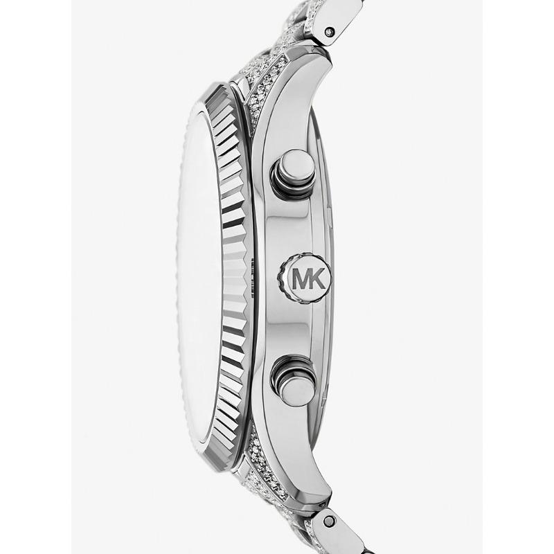 Michael Kors Oversized Lexington Pavé Silver-Tone Watch MK4972