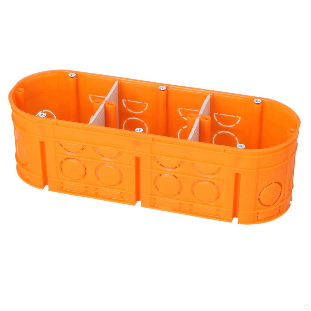 Flush-mounted box, deep, with screws, orange M3x60F Multiwall