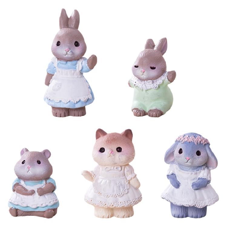 

Mini Rabbit Miniature Resin Bunnies Figurines Tiny Easters Bunnies for Easters Eggs Fillers Cake Home Table Decors 1